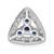 14k White Gold 1/2 carat Lab Grown Diamond VS/SI+ G+ and Lab Created Blue Sapphire Triangle Complete Chain Slide Pendant
