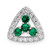14k White Gold 1/2 carat Lab Grown Diamond VS/SI+ G+ and Lab Created Emerald Triangle Complete Chain Slide Pendant