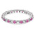 14k White Gold 1/2 carat Lab Grown Diamond VS/SI+ G+ and Lab Created Pink Sapphire Size 6 Eternity Band
