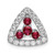 14k White Gold 1/2 carat Lab Grown Diamond VS/SI+ G+ and Lab Created Ruby Triangle Complete Chain Slide Pendant