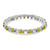 14k White Gold 1/2 carat Lab Grown Diamond VS/SI+ G+ and Lab Created Yellow Sapphire Size 8 Eternity Band