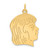 14k .011 Depth Engravable Girl Head Charm - XM-FD8A4A29-2197
