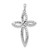 14k White Gold 1/2 carat Lab Grown Diamond VS/SI+ G+ Complete Cross Pendant - PM-C5AE617E-1573