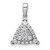 14k White Gold 1/2 carat Lab Grown Diamond VS/SI+ G+ Complete Triangle Cluster Pendant