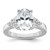 14k White Gold 1/2 carat Lab Grown Diamond VS/SI+ G+ Round 2 1/2 carat Oval Center Semi Mount Engagement Ring
