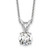 14k White Gold 1/2 carat Lab Grown Diamond VS/SI+ G+ Round Complete Four Prong 18 inch Solitaire Pendant Necklace