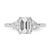 14k White Gold 1/2 carat Lab Grown Diamond VS/SI+ G+ Semi Mount Emerald and Half Moon Three Stone Engagement Ring - RM-CBAF6DF9-9981