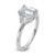 14k White Gold 1/2 carat Lab Grown Diamond VS/SI+ G+ Semi Mount Emerald and Half Moon Three Stone Engagement Ring - RM-CBAF6DF9-9981
