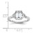 14k White Gold 1/2 carat Lab Grown Diamond VS/SI+ G+ Semi Mount Emerald and Half Moon Three Stone Engagement Ring - RM-CBAF6DF9-9981