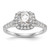 14k White Gold 1/2 carat Lab Grown Diamond VS/SI+ G+ Semi Mount Halo Peg Set Engagement Ring