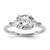 14k White Gold 1/2 carat Lab Grown Diamond VS/SI+ G+ Triangle 1 1/2 carat Round Semi Mount Three Stone Engagement Ring