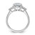 14k White Gold 1/2 carat Lab Grown Diamond VS/SI+ G+ Triangle 2 carat Round Semi Mount Three Stone Engagement Ring
