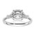 14k White Gold 1/2 carat Lab Grown Diamond VS/SI+ G+ Triangle 2 carat Round Semi Mount Three Stone Engagement Ring