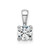 14k White Gold 1/2 carat Lab Grown Diamond VS+ F+ Round Complete Four Prong Pendant