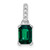 14k White Gold 1/20 carat Lab Grown Diamond VS/SI+ G+ and Lab Created Emerald Pendant