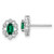 14k White Gold 1/20 carat Lab Grown Diamond VS/SI+ G+ and Oval Created Emerald Complete Halo Post Earrings