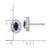 14k White Gold 1/20 carat Lab Grown Diamond VS/SI+ G+ and Oval Created Sapphire Halo Post Earrings