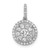 14k White Gold 1/2ct. Diamond Round Halo Cluster Pendant