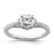 14k White Gold 1/3 carat Lab Grown Diamond VS/SI+ G+ 1 carat center Round Semi Mount Engagement Ring - RM-131D4301-4419