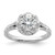14k White Gold 1/3 carat Lab Grown Diamond VS/SI+ G+ 1 carat Center Round Semi Mount Halo Engagement Ring