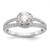 14k White Gold 1/3 carat Lab Grown Diamond VS/SI+ G+ 3/4 carat Center Round Semi Mount Engagement Ring