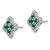 14k White Gold 1/3 carat Lab Grown Diamond VS/SI+ G+ and Created Emerald Complete Fashion Post Earrings - EM-3D9BE122-1105