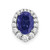14k White Gold 1/3 carat Lab Grown Diamond VS/SI+ G+ and Lab Created Blue Sapphire Halo Chain Slide Pendant