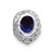 14k White Gold 1/3 carat Lab Grown Diamond VS/SI+ G+ and Lab Created Blue Sapphire Halo Chain Slide Pendant