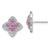 14k White Gold 1/3 carat Lab Grown Diamond VS/SI+ G+ and Lab Created Pink Sapphire Fancy Post Earrings