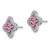 14k White Gold 1/3 carat Lab Grown Diamond VS/SI+ G+ and Lab Created Pink Sapphire Fancy Post Earrings