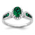 14k White Gold 1/3 carat Lab Grown Diamond VS/SI+ G+ and Oval Lab Created Emerald Ring