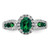 14k White Gold 1/3 carat Lab Grown Diamond VS/SI+ G+ and Oval Lab Created Emerald Ring