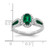 14k White Gold 1/3 carat Lab Grown Diamond VS/SI+ G+ and Oval Lab Created Emerald Ring