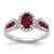 14k White Gold 1/3 carat Lab Grown Diamond VS/SI+ G+ and Oval Lab Created Ruby Ring