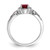 14k White Gold 1/3 carat Lab Grown Diamond VS/SI+ G+ and Oval Lab Created Ruby Ring
