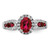 14k White Gold 1/3 carat Lab Grown Diamond VS/SI+ G+ and Oval Lab Created Ruby Ring