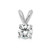 14k White Gold 1/3 carat Lab Grown Diamond VS/SI+ G+ Round Complete Four Prong Solitaire Pendant