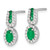 14k White Gold 1/3Ct Diamond and Emerald Earrings