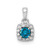 14k White Gold 1/3ct. Blue/White Diamond Square Pendant