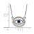 14k White Gold 1/4 carat Diamond and Sapphire Evil Eye 18 inch Necklace