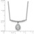 14K White Gold 1/4 carat Diamond Bar with Dangle Pear Halo 18 inch Necklace
