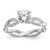 14k White Gold 1/4 carat Lab Grown Diamond VS/SI+ G+ 1 carat Center Round Semi Mount Bypass Engagement Ring