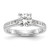 14k White Gold 1/4 carat Lab Grown Diamond VS/SI+ G+ 1 carat Center Round Semi Mount Channel Set Shared Prong Engagement Ring