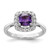 14k White Gold 1/4 carat Lab Grown Diamond VS/SI+ G+ February Birthstone Amethyst Halo Ring