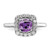 14k White Gold 1/4 carat Lab Grown Diamond VS/SI+ G+ February Birthstone Amethyst Halo Ring