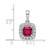14k White Gold 1/4 carat Lab Grown Diamond VS/SI+ G+ July Birthstone Lab Created Ruby Halo Pendant