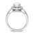 14k White Gold 1/4 carat Lab Grown Diamond VS/SI+ G+ June Birthstone Freshwater Cultered Pearl Halo Ring