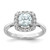 14k White Gold 1/4 carat Lab Grown Diamond VS/SI+ G+ March Birthstone Aquamarine Halo Ring