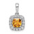 14k White Gold 1/4 carat Lab Grown Diamond VS/SI+ G+ November Birthstone Citrine Halo Pendant