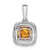 14k White Gold 1/4 carat Lab Grown Diamond VS/SI+ G+ November Birthstone Citrine Halo Pendant